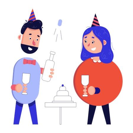 Colleagues celebrate a successful project  Illustration