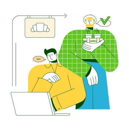 Colleagues discusses business workflow  Illustration