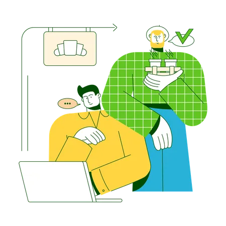 Colleagues discusses business workflow  Illustration