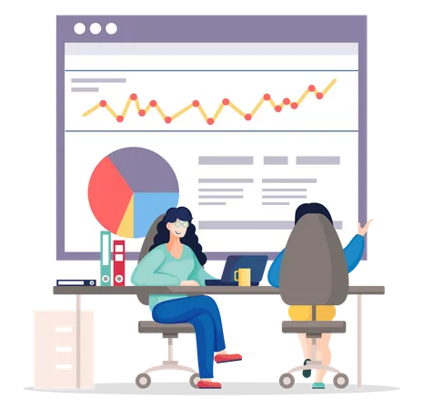 Colleagues discussion during the data analysis  Illustration