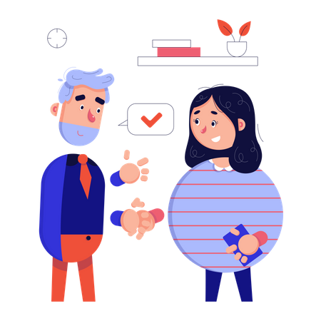 Colleagues shake hands Illustration
