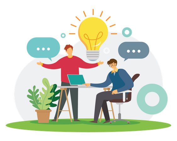 Colleagues sharing idea  イラスト
