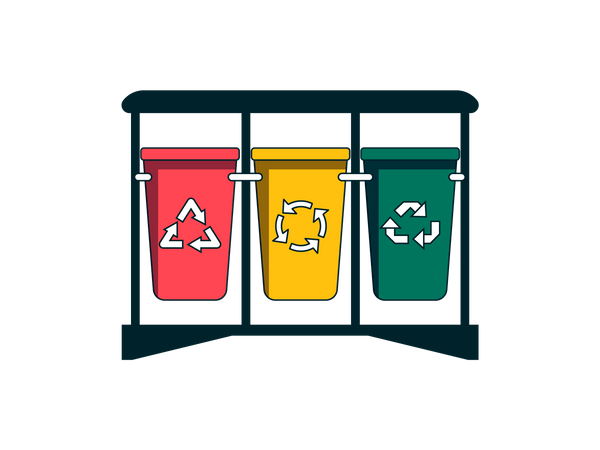 Collect recycling garbage Illustration