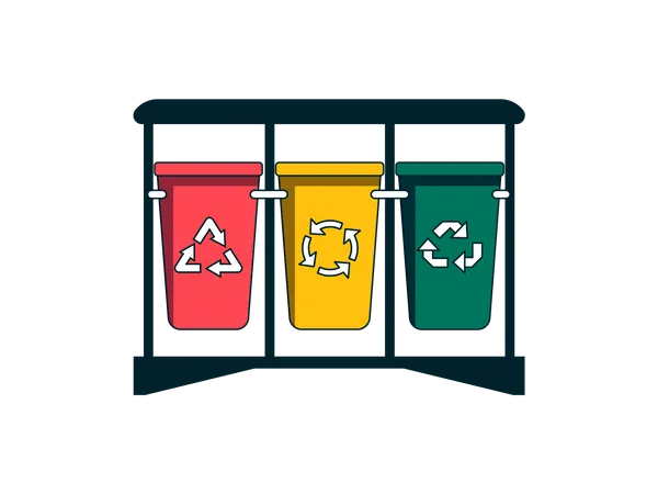 Collect recycling garbage  Illustration