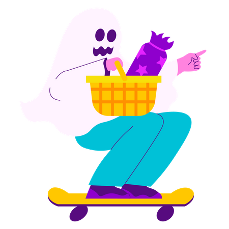 Fantôme collectant des bonbons d'Halloween  Illustration
