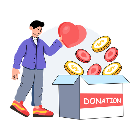 Collecting Charity And Donation  Illustration