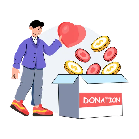Collecting Charity And Donation  Illustration