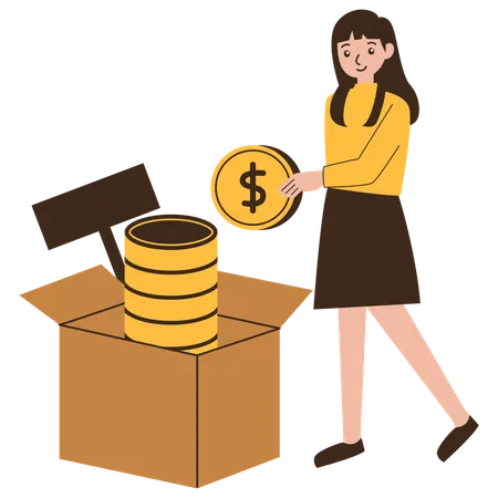 Collecting donation funds  Illustration