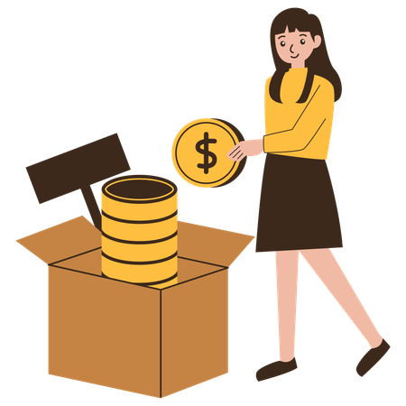 Collecting donation funds  Illustration