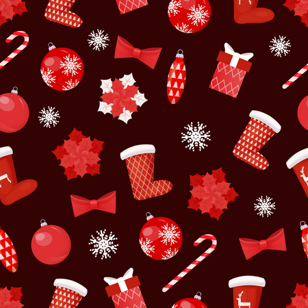 Collection of Christmas Toys Decoration Vector  Illustration