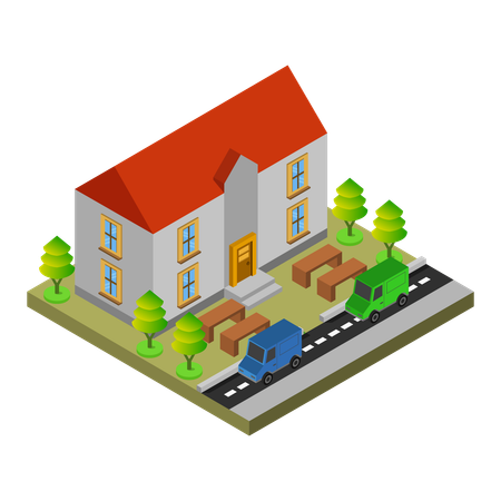 College Building  Illustration