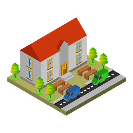 College Building  Illustration