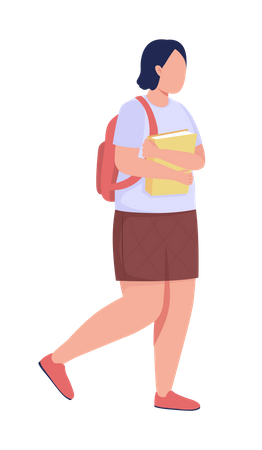 College Female Student  Illustration