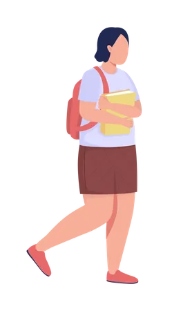 College Female Student  Illustration