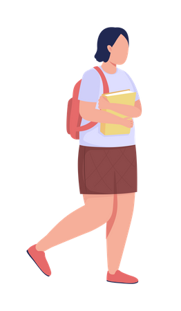 College Female Student  Illustration