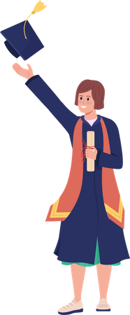 College graduate throws cap  Illustration