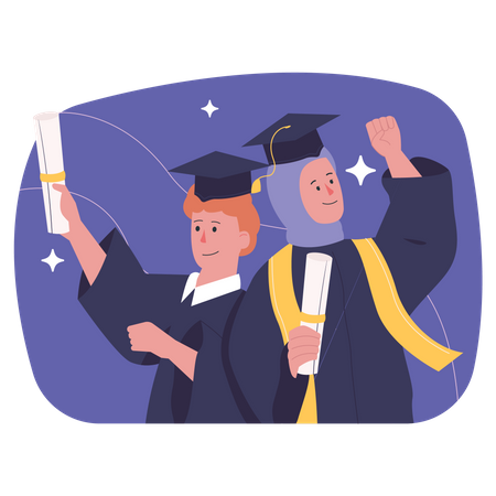 College Graduation  Illustration