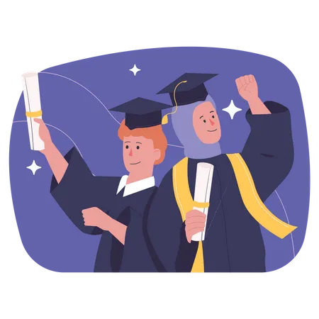 College Graduation  Illustration