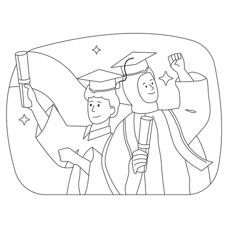 College Graduation  Illustration