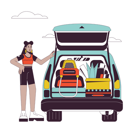 College student car  Illustration