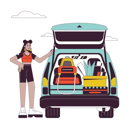 College student car  Illustration