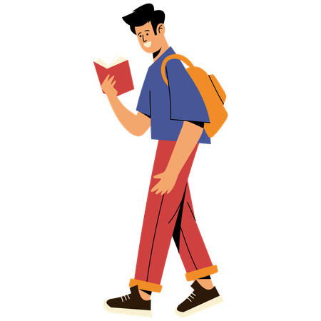 College Student Read Book  Illustration