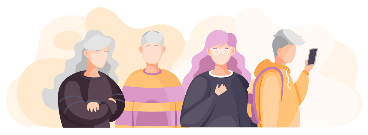 College Students  Illustration
