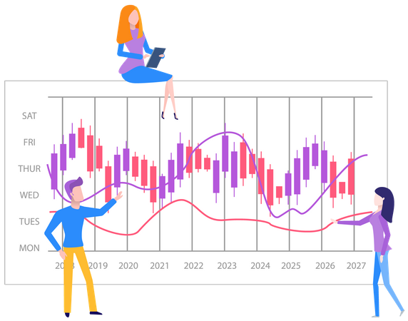 Collègues donnant la présentation du rapport  Illustration