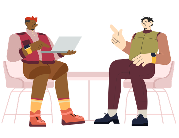 Collègues faisant la planification d'entreprise  Illustration