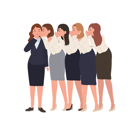 Des collègues féminines répandent des rumeurs au bureau  Illustration