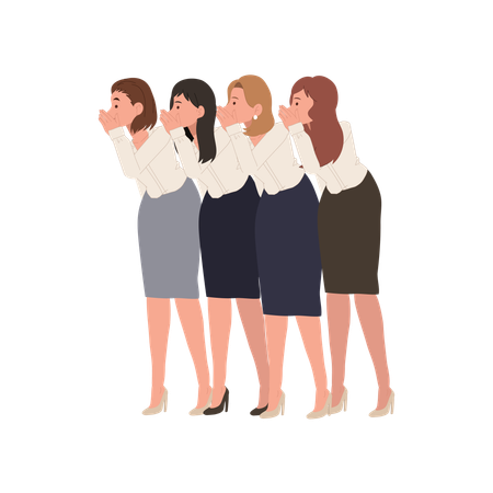 Des collègues féminines répandent des rumeurs au bureau  Illustration
