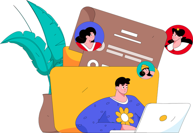 Colloquio di lavoro virtuale  Illustration