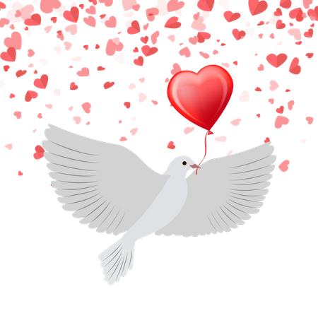 Colombe avec ballon  Illustration