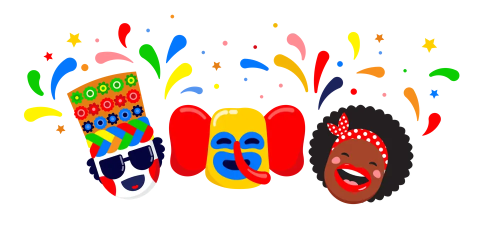 Colombian carnival party Illustration