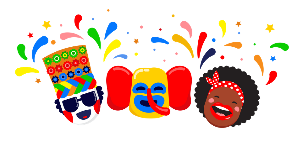 Colombian carnival party  Illustration