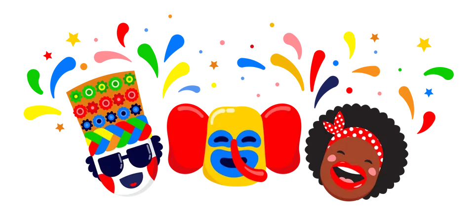 Colombian carnival party  Illustration