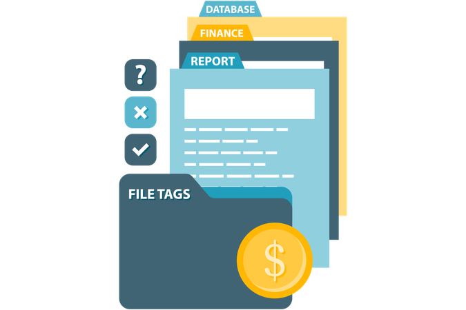 Color coded file tags  Illustration