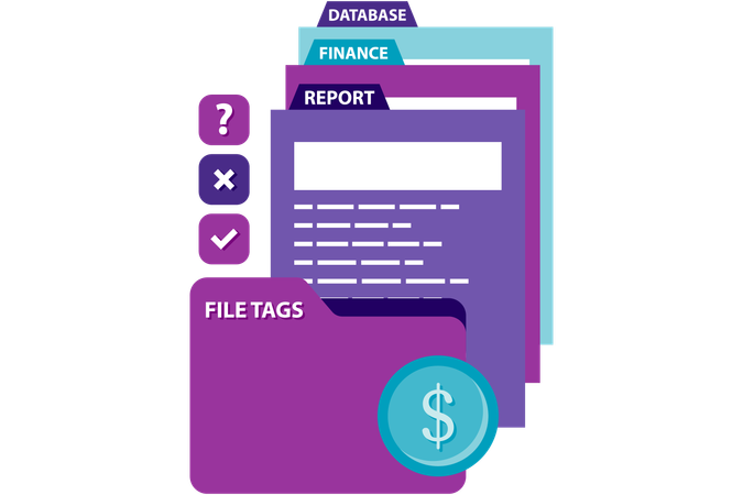 Color coded file tags  Illustration