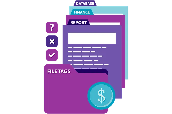 Color coded file tags  Illustration