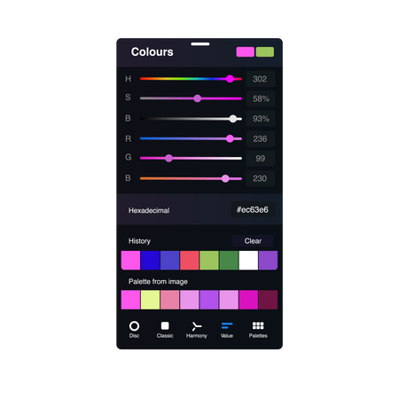 Color settings  Illustration