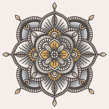 Mandala ethnique floral ornemental coloré  Illustration