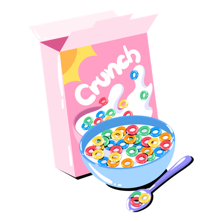 Colorful Cereal Bowl  Illustration