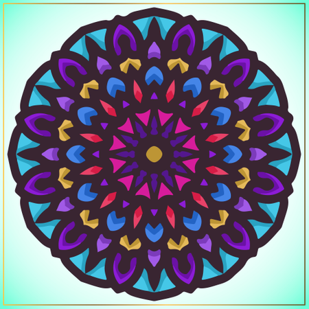 Colorful mandala art with floral motifs element  Illustration