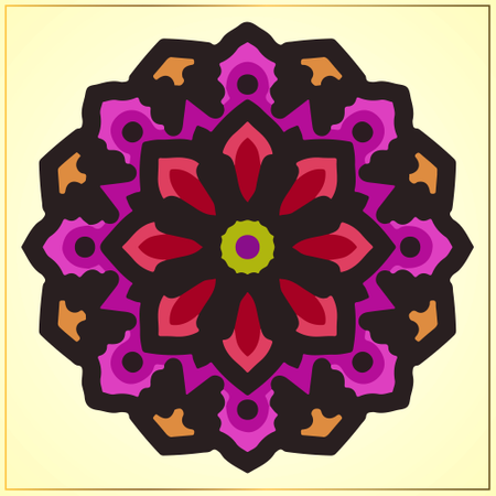 Colorful mandala art with floral motifs element  Illustration