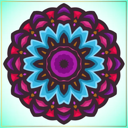 Colorful mandala art with flower motifs element  Illustration