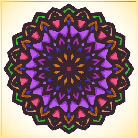 Colorful mandala art with vintage floral motifs element  Illustration