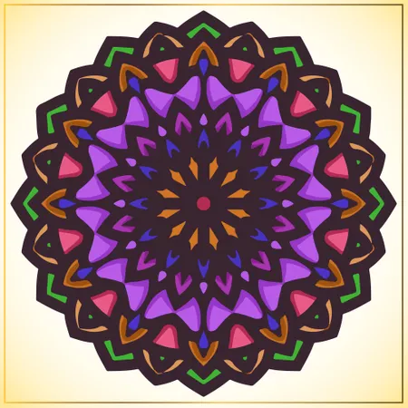 Colorful mandala art with vintage floral motifs element  Illustration