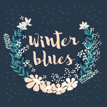 Colorida colección de arreglos florales de invierno y flores para invitaciones, bodas o tarjetas de felicitación, ilustración vectorial  Ilustración