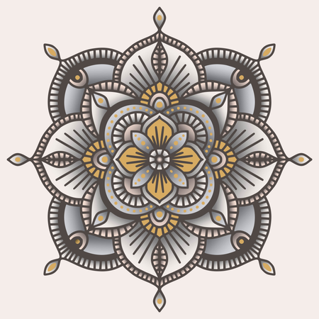 Mandala étnico floral ornamental colorido  Ilustración