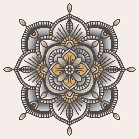 Mandala étnico floral ornamental colorido  Ilustración